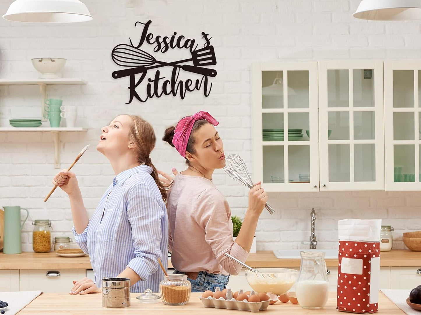 Custom Kitchen Name Sign, Personalized Metal Kitchen Sign, Housewarming Cooking lover Gifts, Mom's Day Gifts, Kitchen Gifts for Grandma