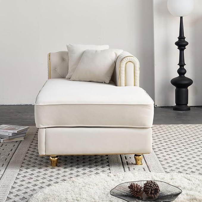66.9" W Velvet Chaise Lounger - Image 4
