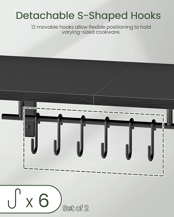 CHOEZON Wall-Mounted Pot Racks, Floating Shelves, Wall Shelves, Vintage Pot - Image 5