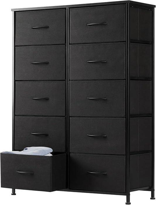 DUMOS Dresser for Bedroom, 10 Storage Drawers, Wide Fabric Closet Chests by DumosLifestyle