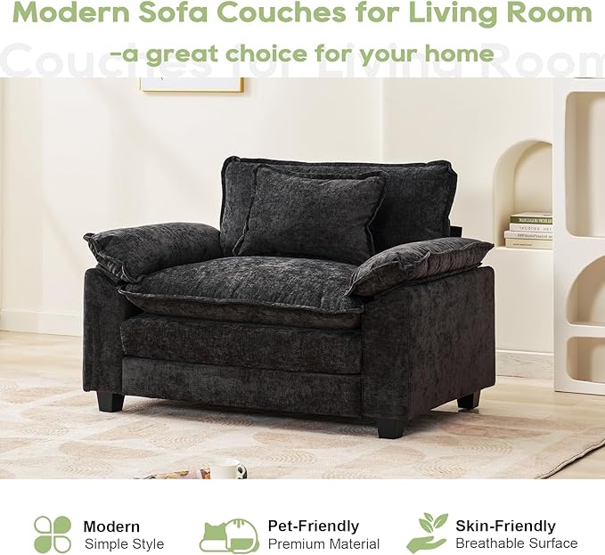 Oprisen Modular Sectional Sofa, Comfy Cloud Couch Sectional Sofa, Chenille Sofa - Image 7