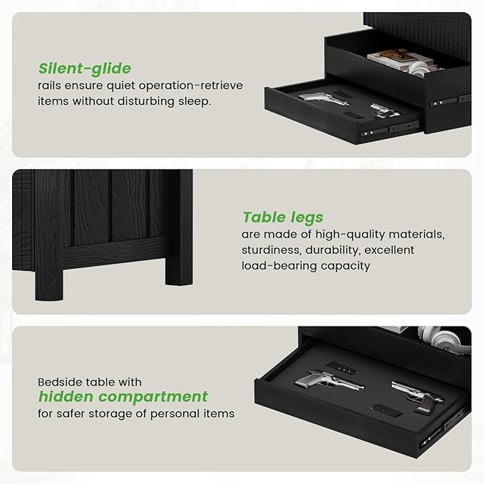 HNEBC Set of 2 Smart Farmhouse Nightstands - Image 7