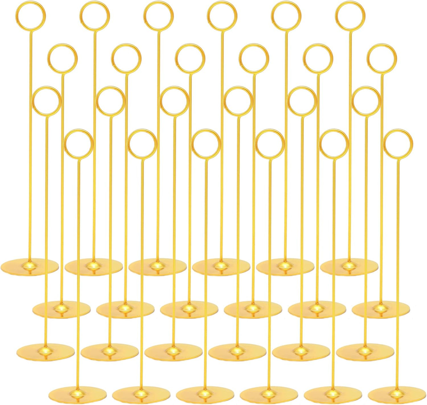 Urban Deco 24PK Table Number Holders Place Card Holders 12 Inch Table Card Holders Steel Card Holders for Photos, Food Signs, Memo Notes, Weddings, Restaurants, Birthdays (Gold 24PK)