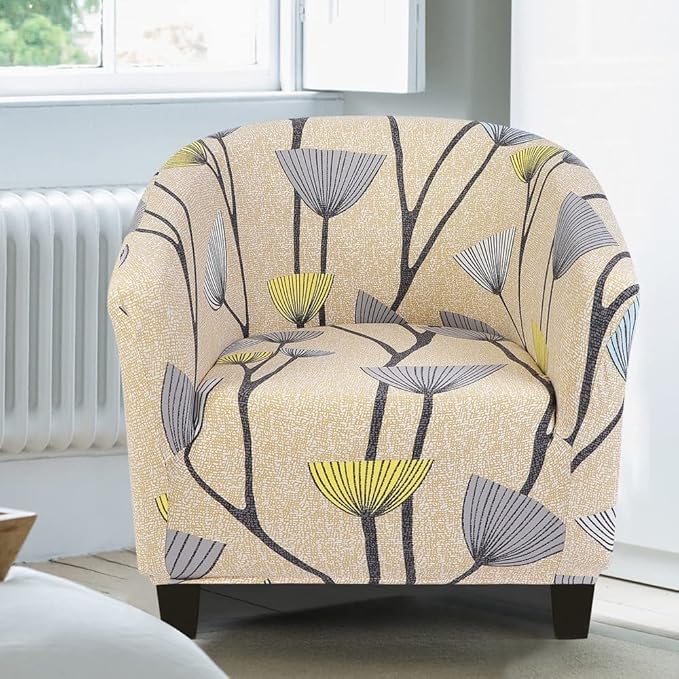SearchI Club Chair Slipcover Stretch Barrel Chair Covers Printed Tub Chair - Image 2