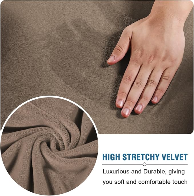 H.VERSAILTEX Modern Velvet Plush 4 Piece High Stretch Sofa Slipcover Furniture - Image 5