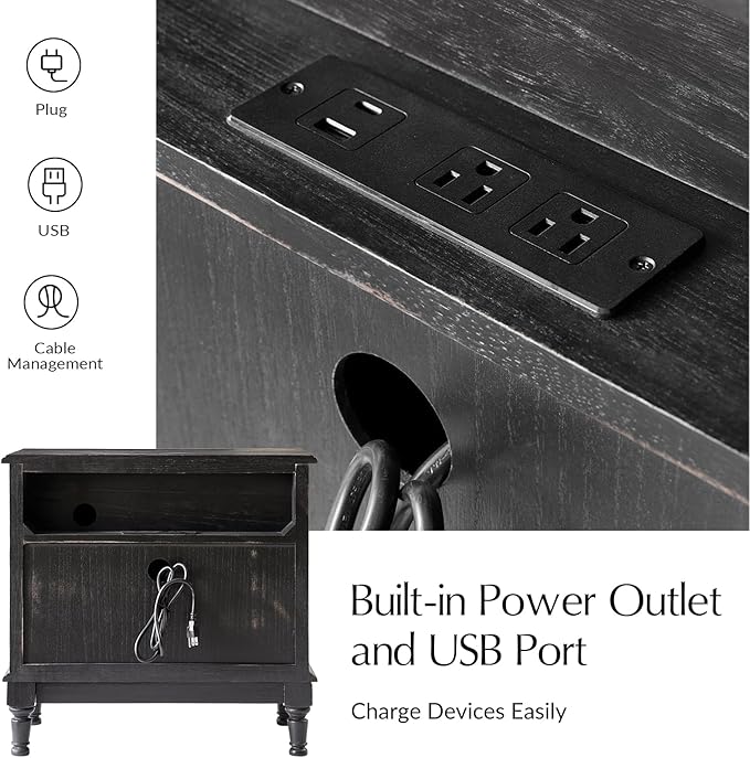 HULALA HOME Solid Wood Storage End Tables - Image 4