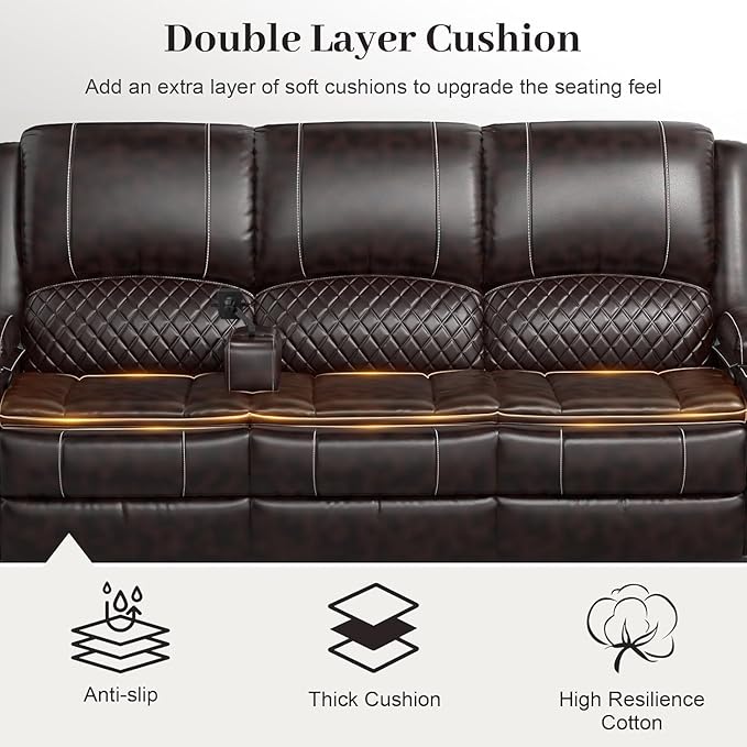 Yolsali 3 Seater Recliner Sofa Set - Image 4