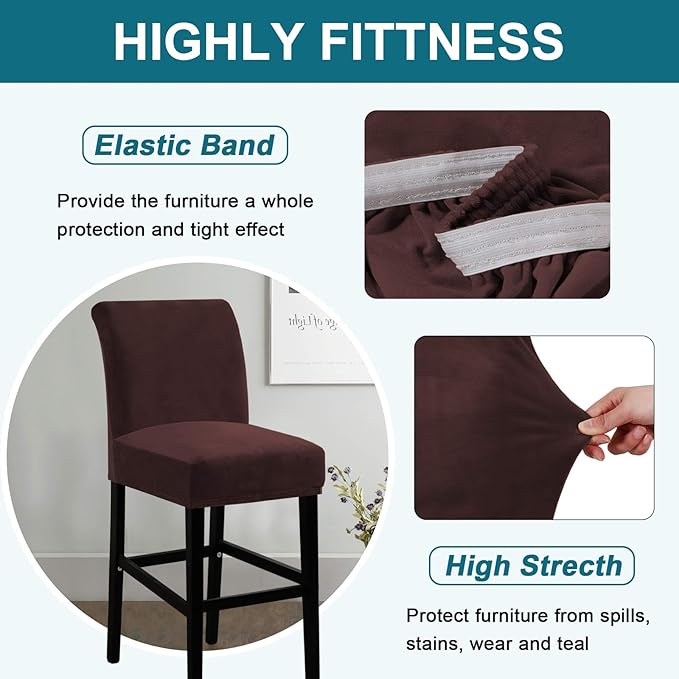 Turquoize Bar Stool Covers 4 Pack Bar Stool Covers - Image 4