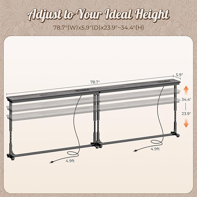 Huuger 78.7 Inch Behind Couch Table - Image 2