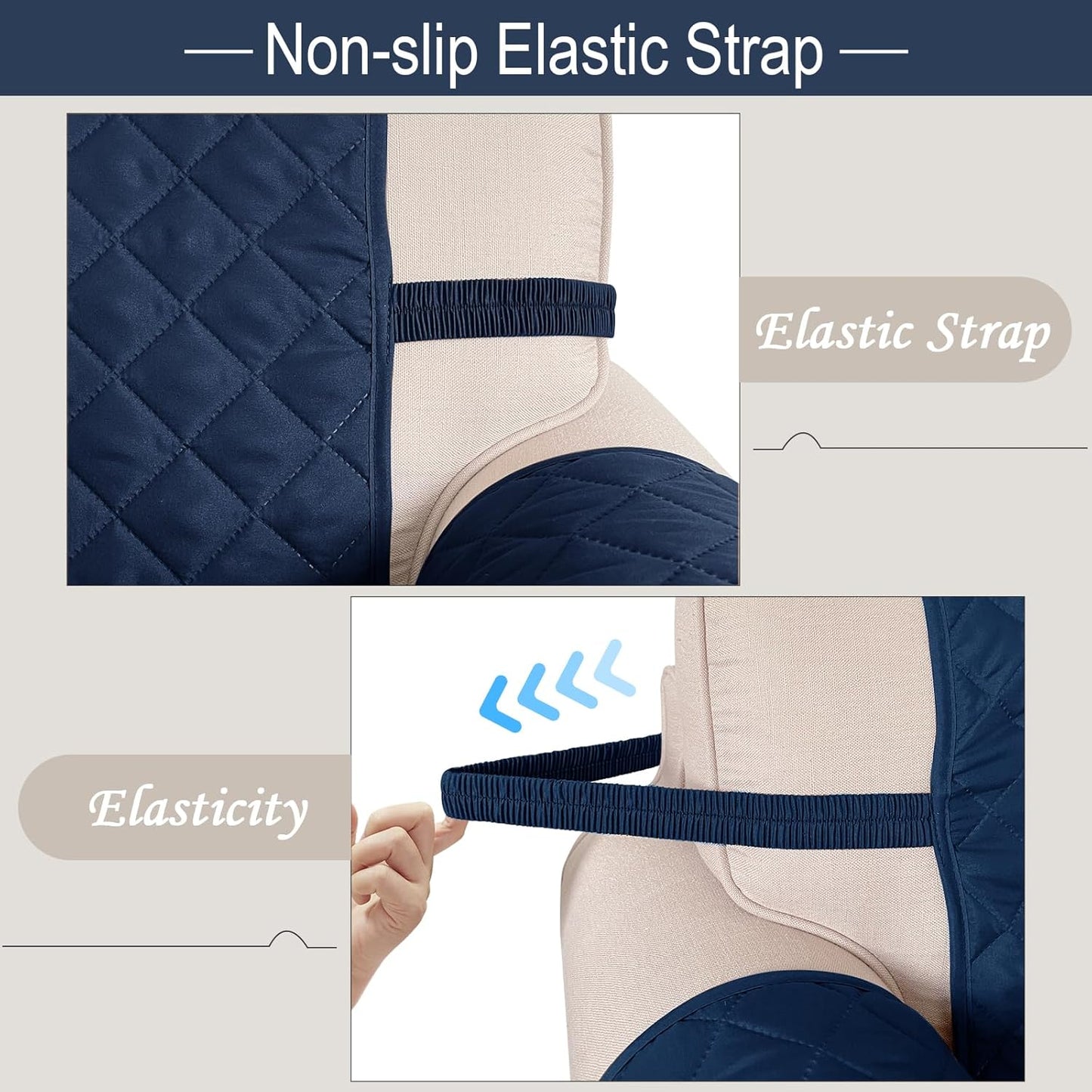 Reversible Loveseat Sofa Covers Couch Cover Furniture Protector(Loveseat,Navy/Camel)