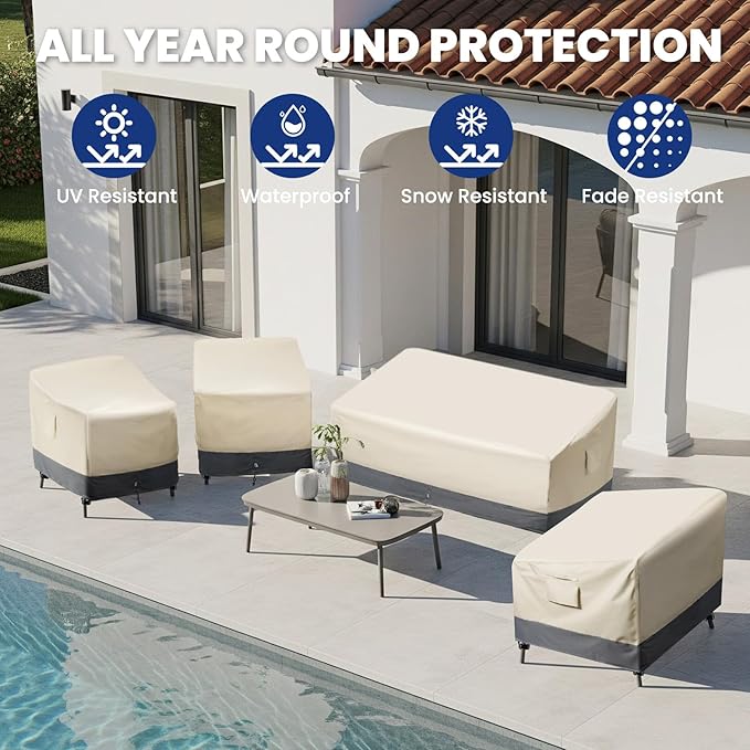 Extra Heavy Duty Outdoor Couch Cover Waterproof, Large 3-Seater Patio Sofa Cover - Image 7
