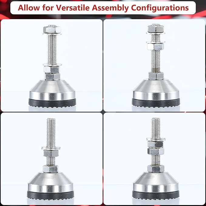 Heavy Duty 2000 lb Capacity Stainless Steel Adjustable Leveling Feet - Image 4