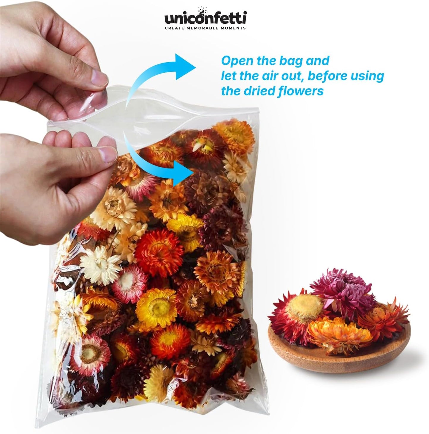 Dried Flower Thousand Days Biodegradable Confetti - Real Flower Petals for Weddings, Flower Girl Toss, Wedding Send Off Ideas, Party Table Decoration | Boxed - 8oz (0.5lbs)