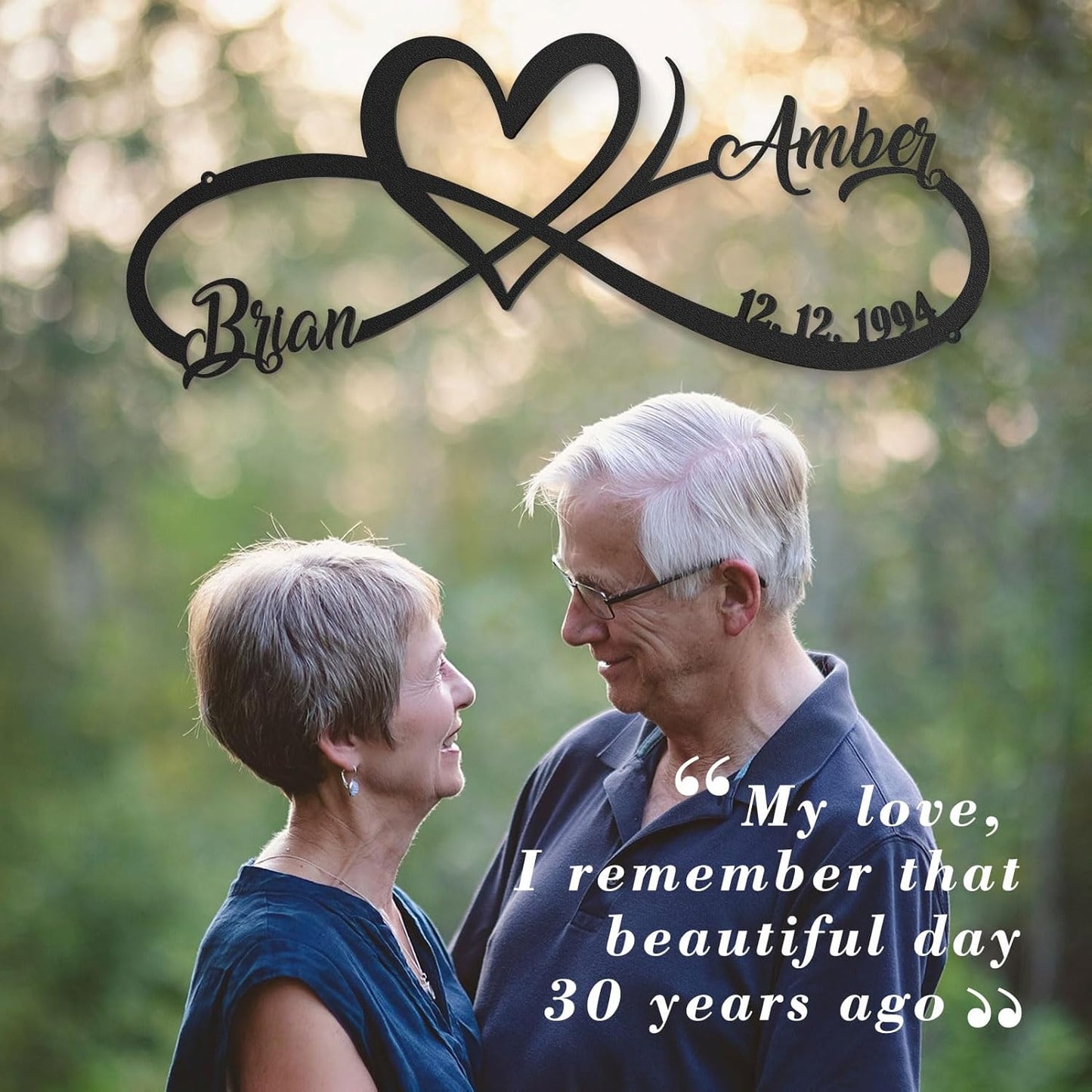 Personalized Anniversary Wedding Gifts for Couples 2025, Customized Metal Infinity Signs with Names & Date, Love Heart Unique Wall Art for Newlyweds Valentines