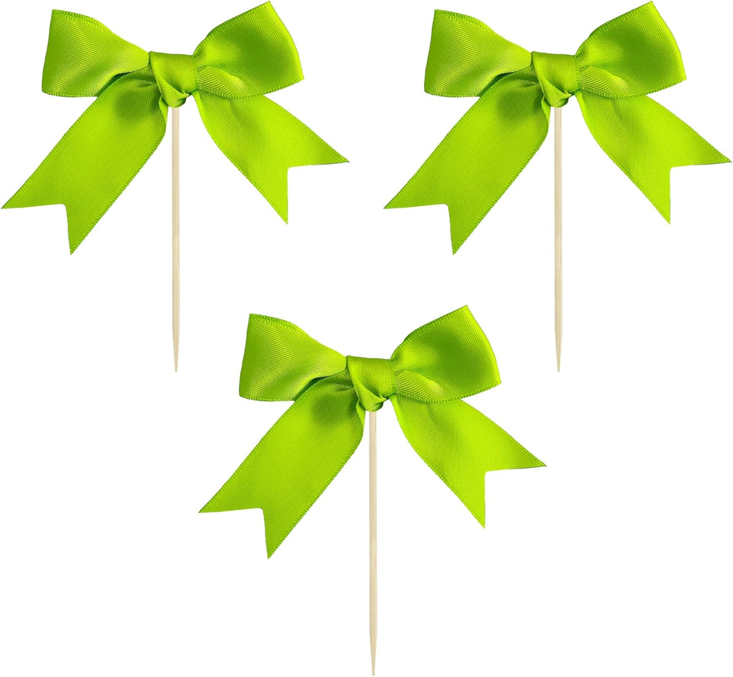 Gyufise 24Pcs Bow Cupcake Toppers Coquette Bow Girls Birthday Cake Decorations Bowknot Cake Toppers Bowknot Cupcake Picks for Baby Shower Birthday Wedding Bridal Engagement Party Supplies Green