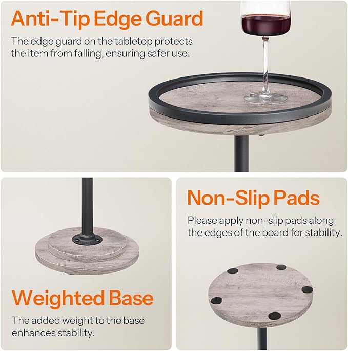 HOOBRO Small Round Side Tables, Drink Tables, Coffee Martini Tables - Image 7
