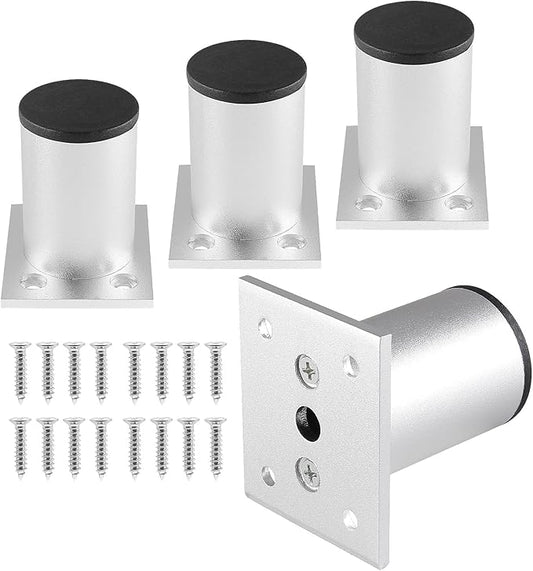 Set of 4 Furniture Legs 2.36 Inch, Adjustable Aluminum Alloy Cabinet Legs by Kyuionty