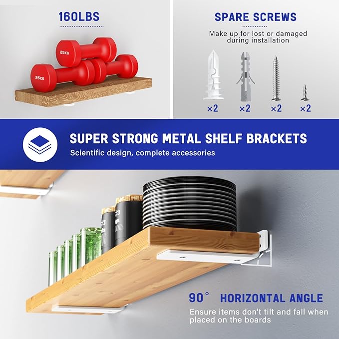 Goovilla Shelf Bracket, Heavy Duty Floating Shelf Brackets 6 inch Long - Image 2