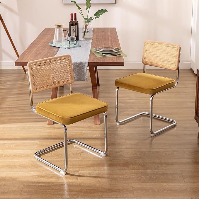 Zesthouse Dining Chairs Set of 4, Natural Rattan Accent Chairs - Image 6