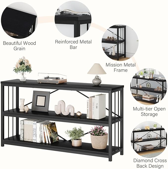 LVB Black Console Table, Modern Entryway Table - Image 9