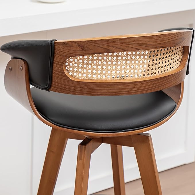 Set of 4 Rattan Swivel Bar Stools - Image 8