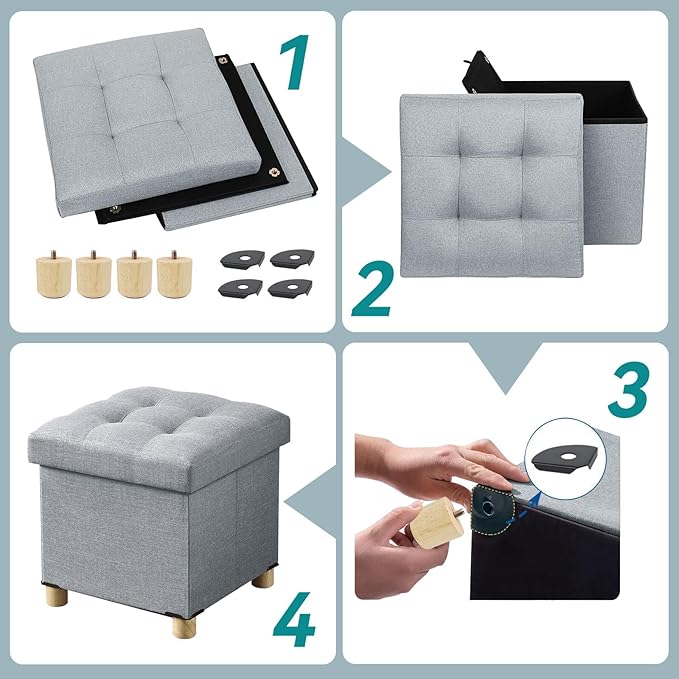 BRIAN & DANY Ottoman with Storage, Small Storage Ottoman - Image 3