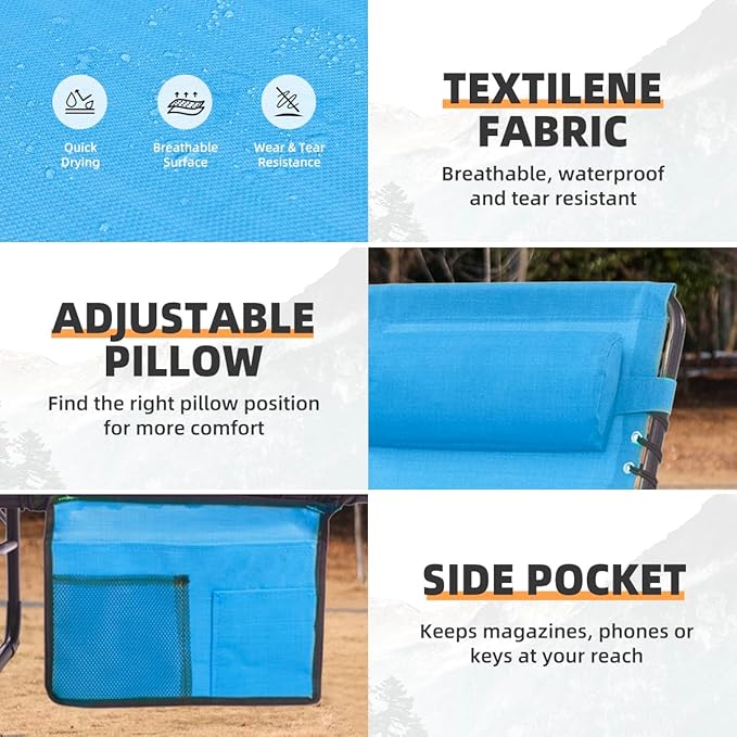 Patio Lounge Chair Folding Chaise Bed - Image 7