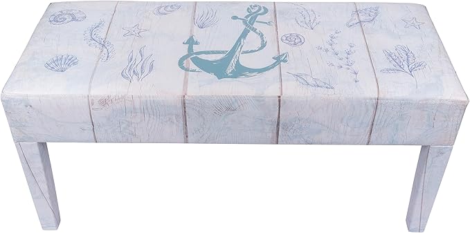 Indoor Coastal Bench Faux Leather Anchor Design by CornerMerchant