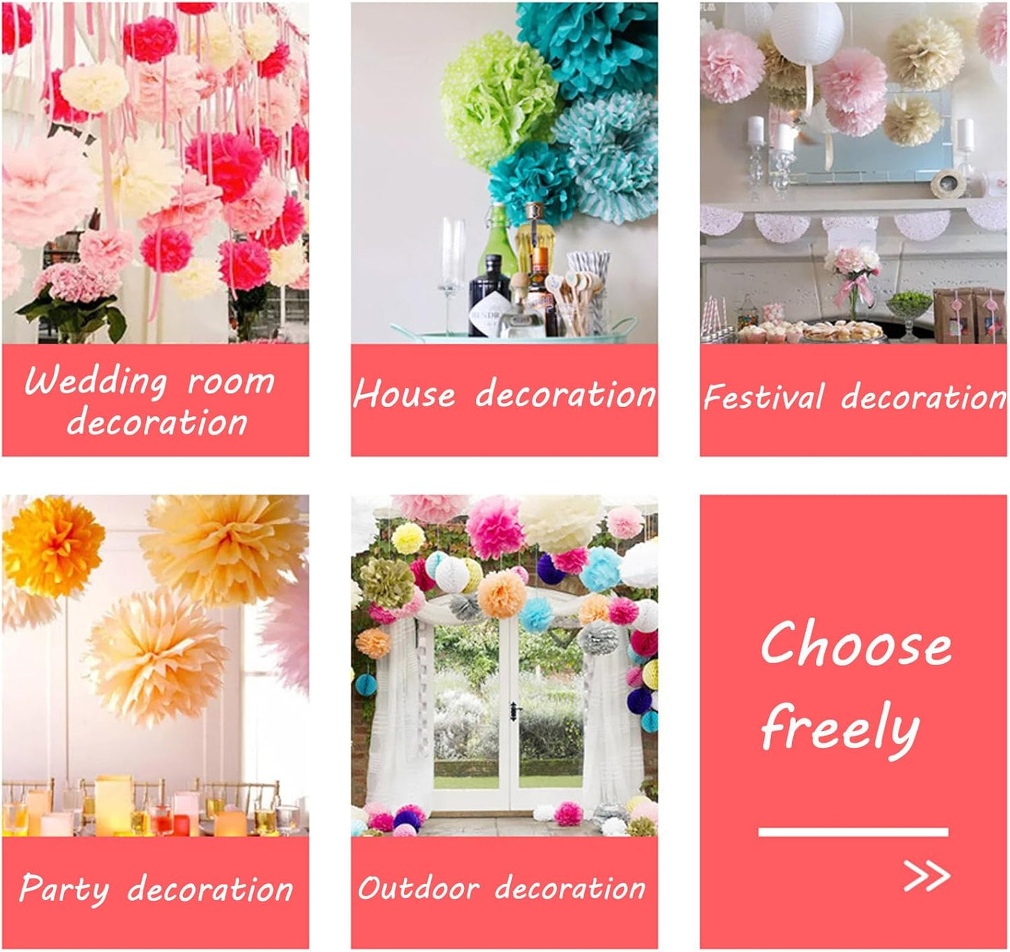 Capesaro Gold and Black Paper Pom Poms - 10",12" Tissue Decorations for Party Hanging Decor - 12 Piece Set