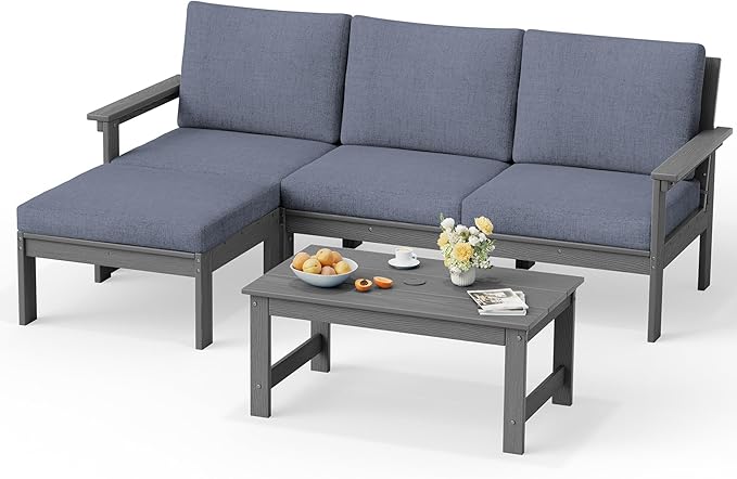 SERWALL Outdoor Sectional Sofa Set, 5-piece Outdoor Modula Couch Set by SERWALL