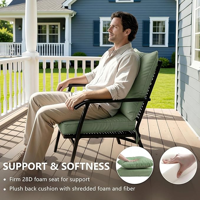 24x24 Inch Outdoor Chair Cushions Set of 2, Patio Furniture Cushions - Image 4
