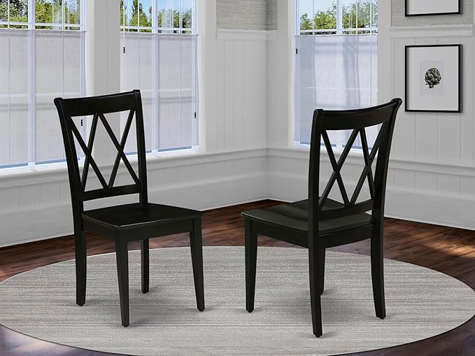 East West Furniture CLC-BLK-W Clarksville Dining Chairs - Image 2