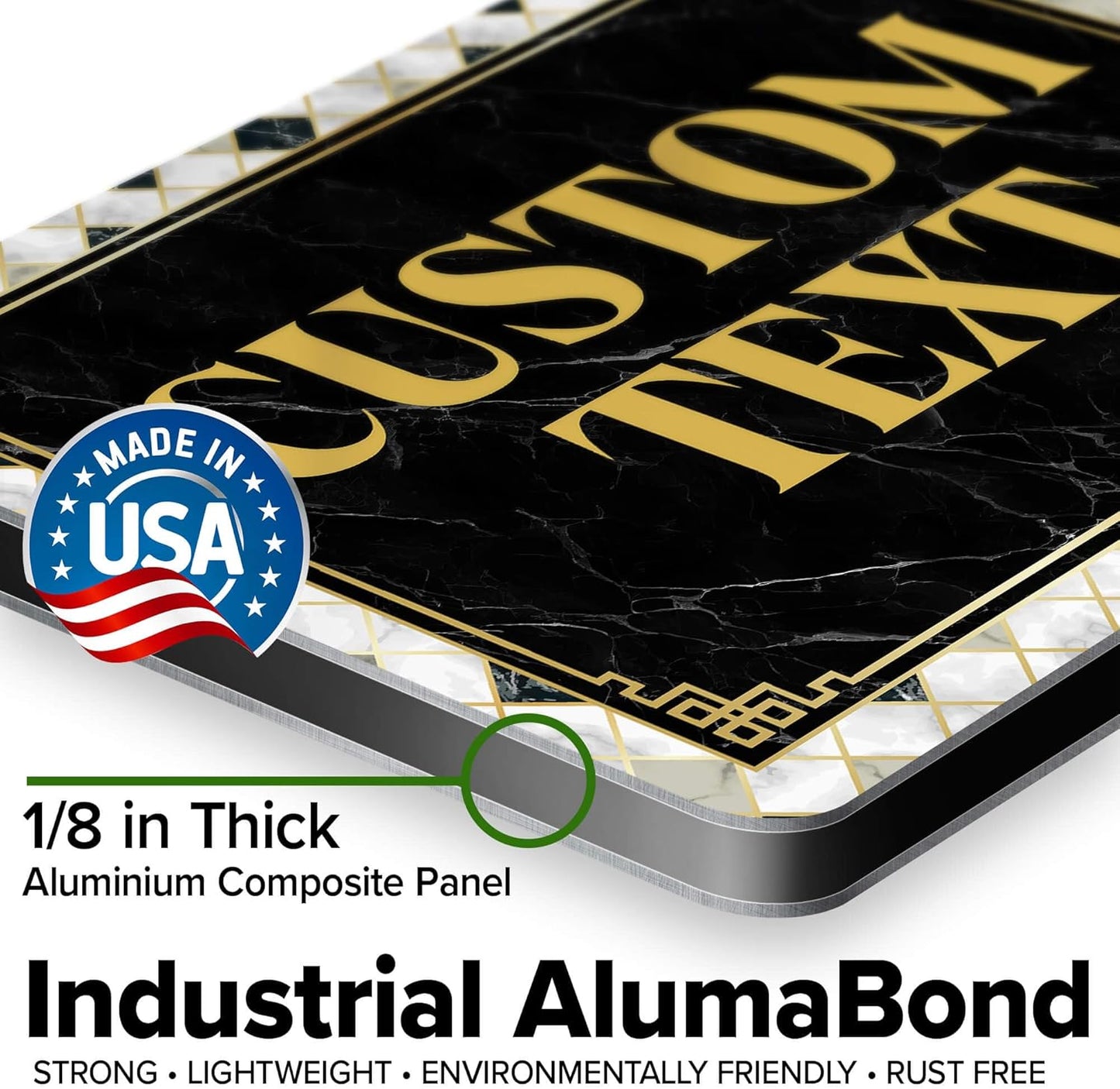 Custom Sign, Custom Street Sign, 11 Font Colors, 13 Font Styles, 4 Hole Options, 22 Sizes, 7x10 Inches, Rust Free DiBound, Fade Resistant, Made in USA by My Sign Center (Marble Tile)