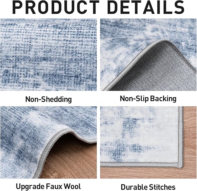9x12 Area Rugs Washable Rug: Modern Abstract Living Room Rug Soft Anti-Skid - Image 6
