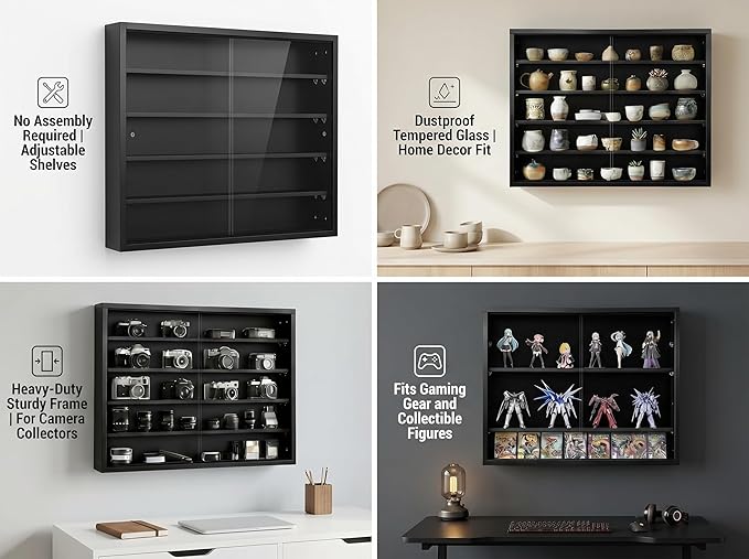5-Tier Wall Mounted Display Cabinet, No Assembly Required Ready to Use Out of - Image 5