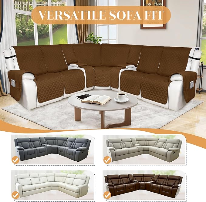 HDCAXKJ 100% Waterproof Reclining Sectional Couch Covers L Shape Recliner Sofa - Image 5