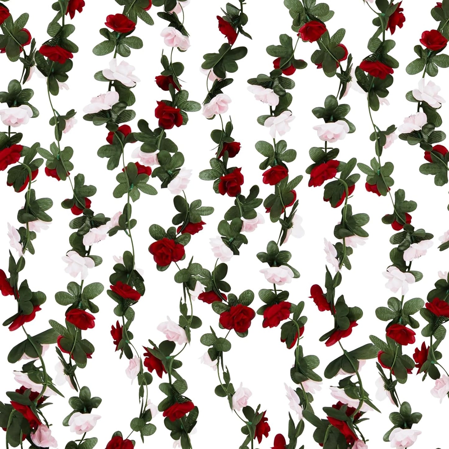 12 Pcs 99 Ft Flower Garland Rose Vines, Rose Garland for Decoration, Flower Vine for Room Table Birthday Wedding Party Garden Wall Decor