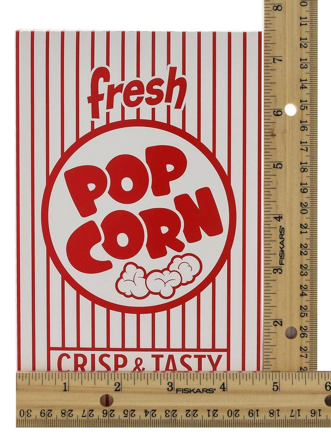 Snappy 3J Red & White Striped Close Top Popcorn Boxes for Movie Night Supplies, Popcorn Boxes Bulk 50 Count, Movie Night Popcorn Boxes 1.25 oz. Capacity, 4.625” x 2” x 7.5” Popcorn Containers