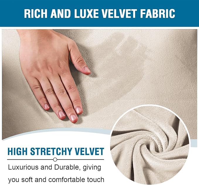 H.VERSAILTEX Velvet Stretch Recliner Couch Covers 4-Pieces Style Recliner Chair - Image 3
