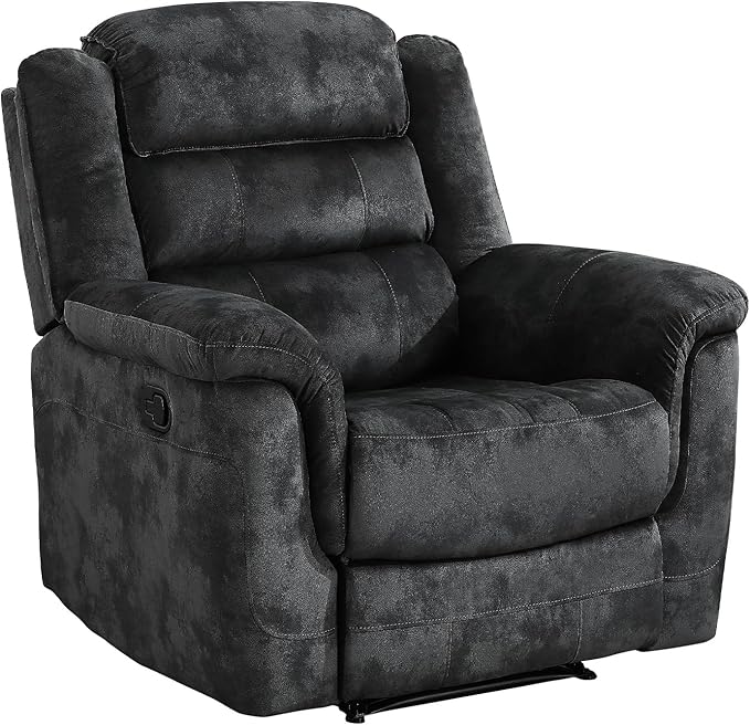 EBELLO Manual Recliner Chair, Soft Fabric Recliner Sofa - Image 8