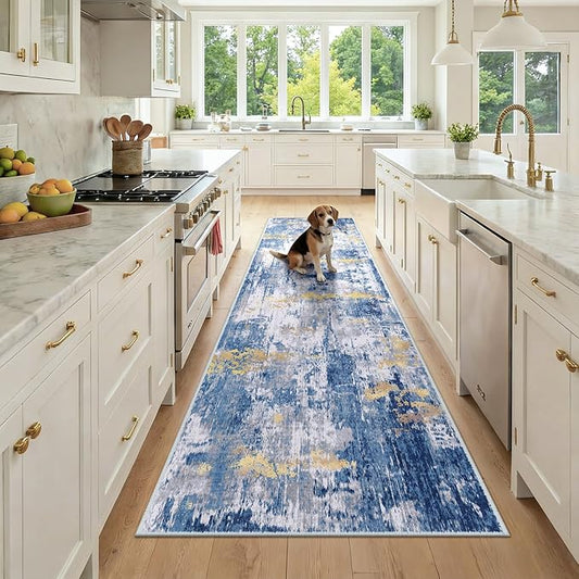 RELEANY Washable Area Rugs 3x9 Non-Slip Modern Abstract Soft by RELEANY