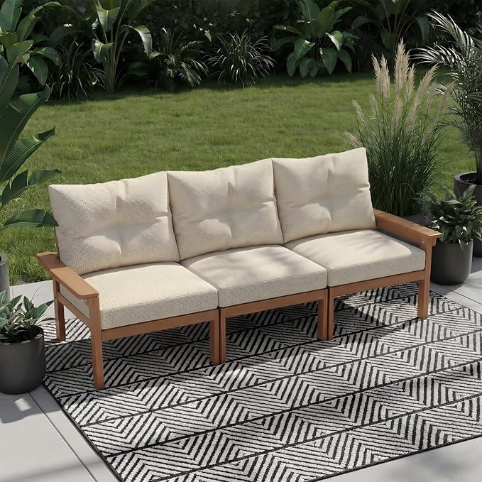 HDPE 3 Piece Patio Furniture Set, All-Weather Outdoor Couch Set by YourPerfectOutdoorEscape