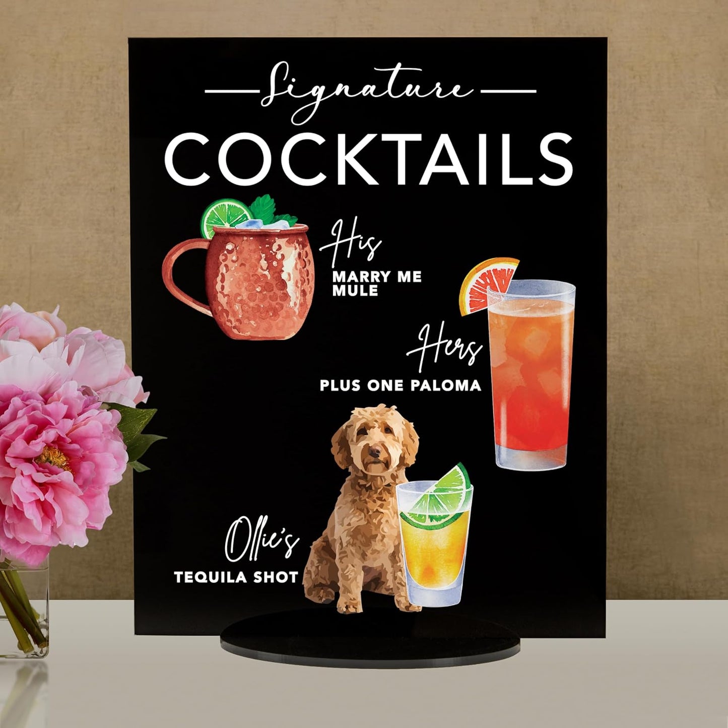 Pet Signature Drink Wedding Signs