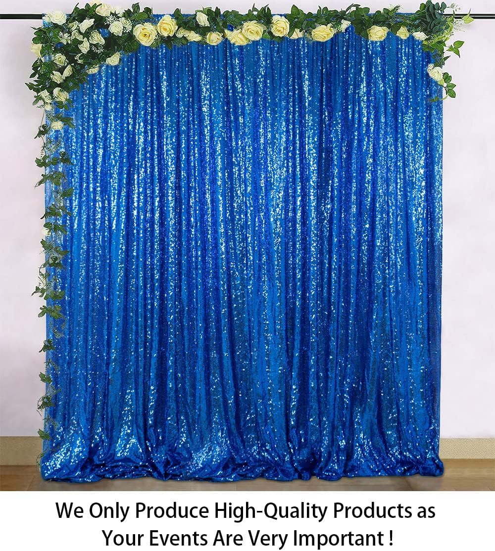 ShinyBeauty Royal Blue Sequin Photo Booth Backdrop 5x10FT | Glitter Birthday Wedding Party Background Curtain | Premium Fabric for Events Photography Decor