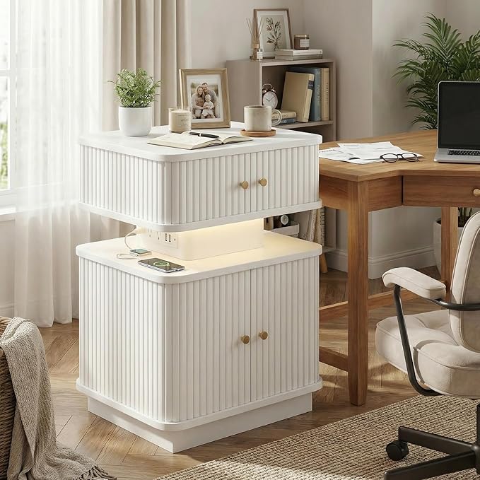 Night Stand Set 2, LED Nightstand, Bedroom Night Stand - Image 6