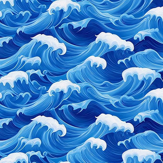 HOMETITUTE Ocean Blue Wave Pattern Wallpaper Peel and Stick Self Adhesive Vinyl - Image 9