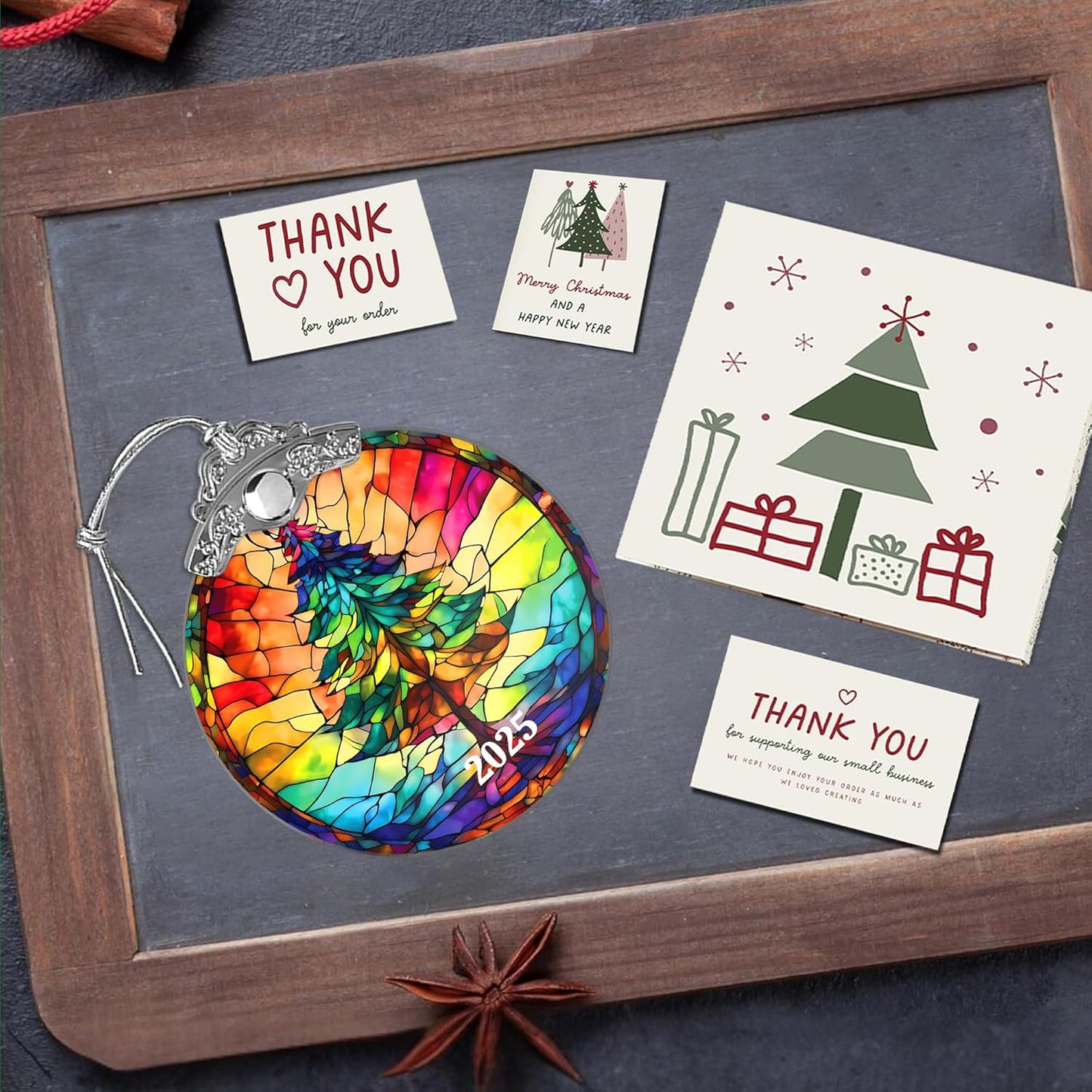 Christmas Tree Ornaments, Stained Glass Effect, 4 Inch Acrylic Ornament, White Elephant Gifts, Holiday Decor, Christmas Ornament 2025, Gag Gifts Funny Adult, Xmas Decorations