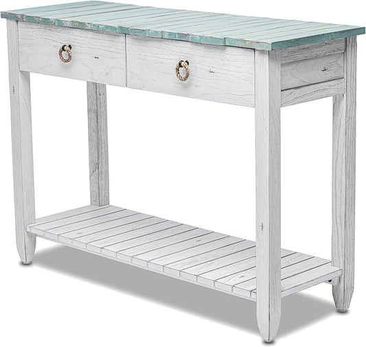 Sea Winds Trading Picket Fence Console Table Kiln-Dried Solid Mindi Wood by LineageCollections