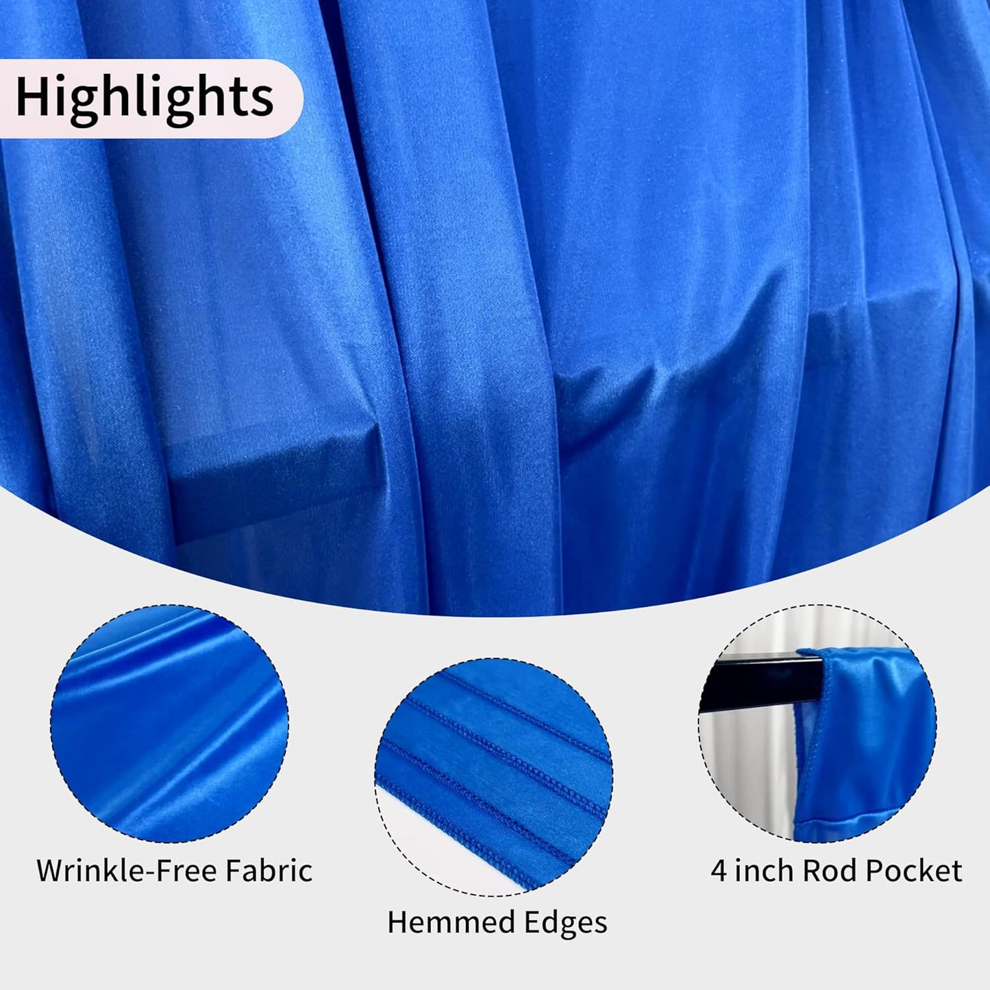 40x10ft Backdrop Curtains for Parties, 8 Panels 5x10ft Photography Backdrop Curtain with Rod Pocket,Backdrop Polyester Background Drapes,Wedding Backdrop Drapes for Birthday Baby Shower Home Decor