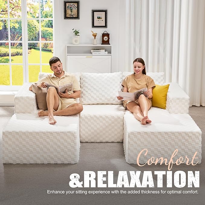 Hobestluk Modular Sectional Sofa Memory Foam Couch Oversized Sectional Sofa - Image 3
